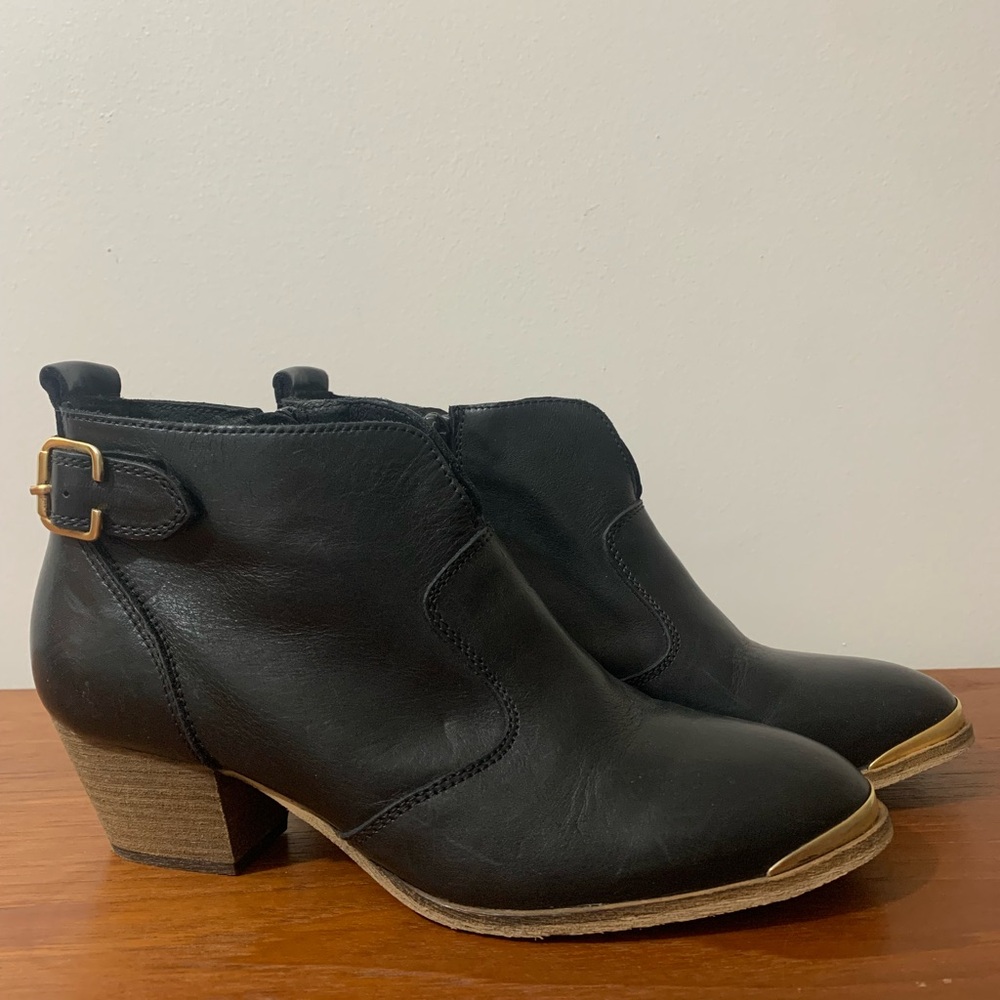 Aldo Black Ankle Boots with Western Influence